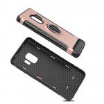 Wholesale Galaxy S9+ (Plus) 360 Rotating Ring Stand Hybrid Case with Metal Plate (Black)